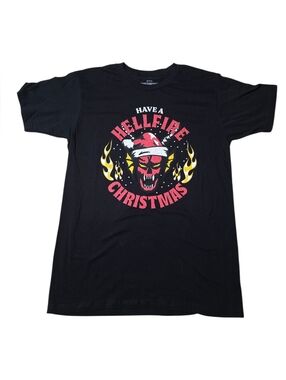 Stranger Things Have A Hellfire Christmas Graphic Tee Size Medium